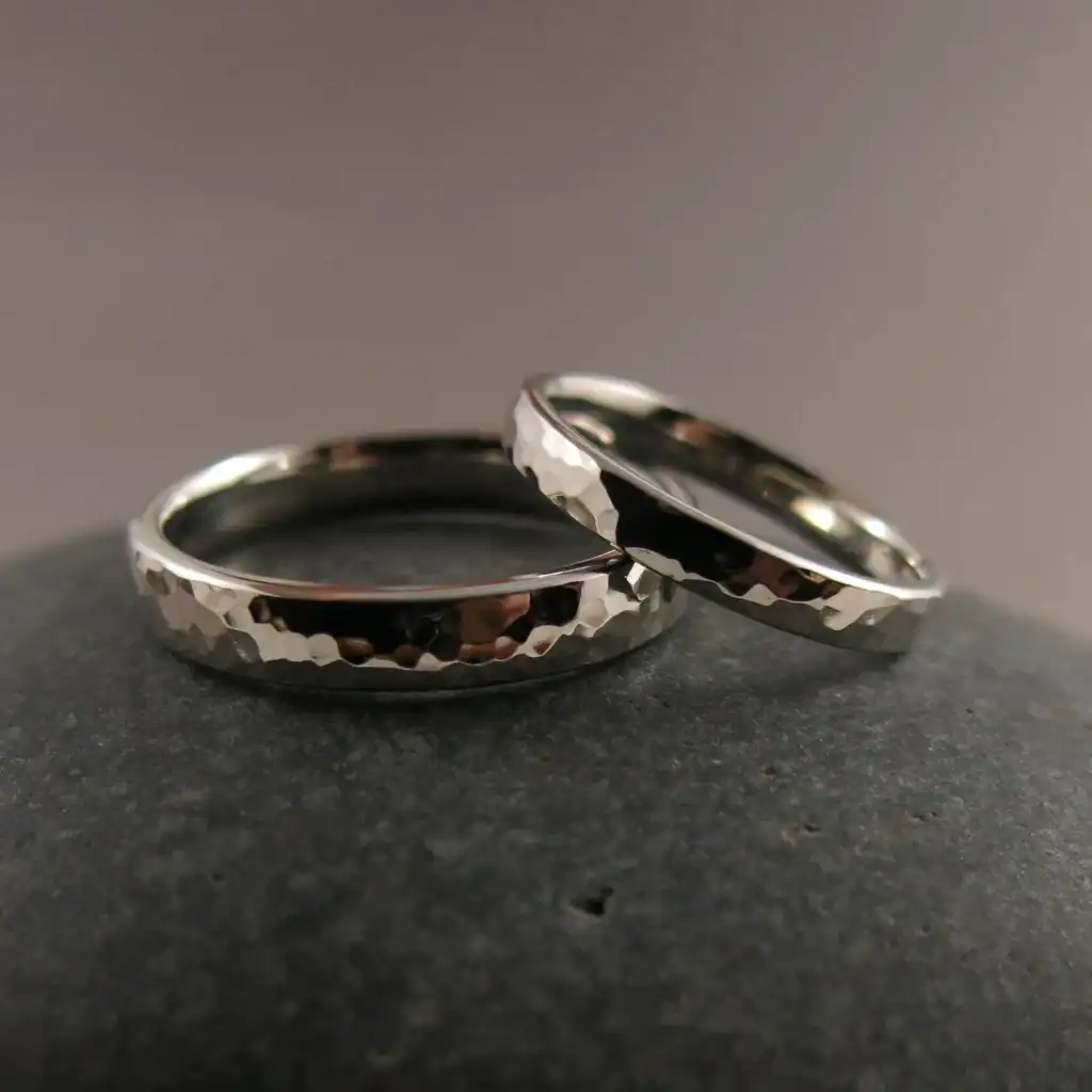 hammered-sterling-silver-wedding-bands