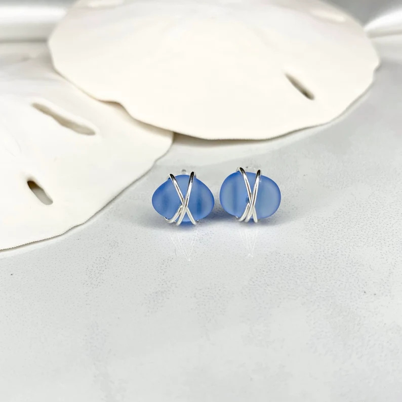 sea-glass-stud-earrings